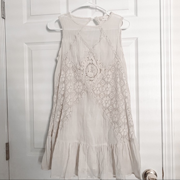 Altar'd State Dresses & Skirts - Altar’d State cream lace boho mini dress